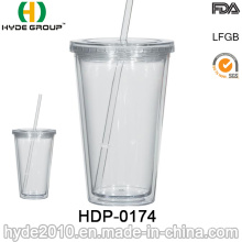 2017 популярных 16oz BPA бесплатно двойной стены пластиковый стакан (HDP-0174)